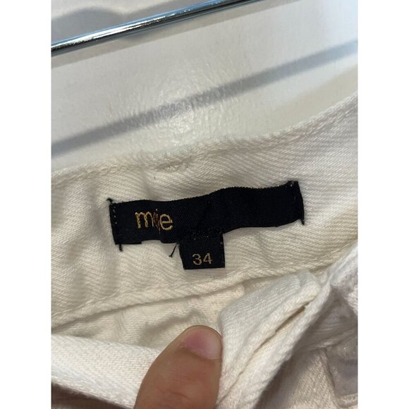 Mie Embroidered White High-Waisted Denim Shorts Size 34 Womens - Picture 4 of 8